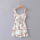 Women New Linen Leaf Print Hollow Out Dress